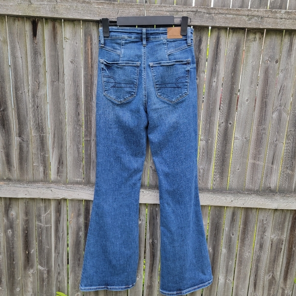 American Eagle Outfitters Super High Rise Flare Women's Blue Jeans Size 4 - Picture 7 of 12